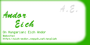 andor eich business card